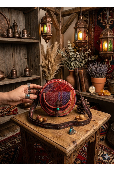 Bohemian Iranian Handmade Multi-Colored Daily Bohemian Rug Small Bag
