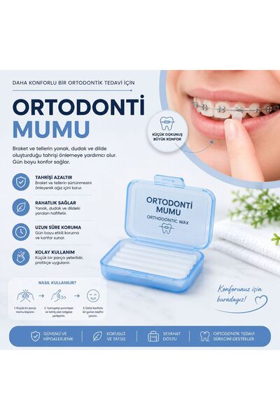 Genel Markalar 10 Adet Nane Aromalı Ortodonti Mumu - Ortodontik Wax - Diş Tel...