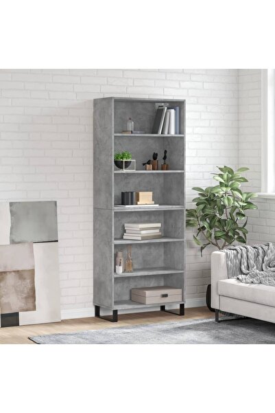 Concept Dulap înalt, gri beton, 69,5x32,5x180 cm, lemn compozit