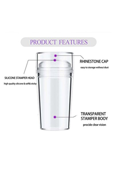 Arabest Clear Silicone Nail Stamp Jelly, Transparent Nail Art Stamper with Sc...