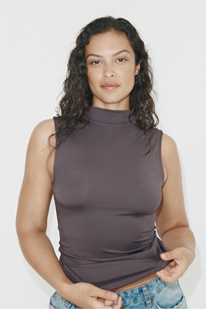 H&M Yarım Balıkçı Yakalı Mikrofiber Üst