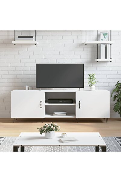 Concept Comodă TV, alb, 150x30x50 cm, lemn compozit