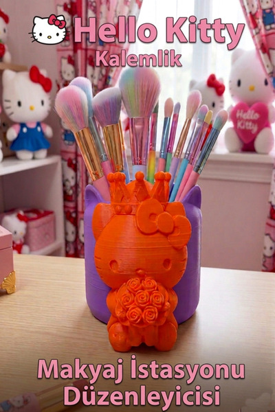 Küp Atölye Hello Kitty Pen Holder and Multi-Purpose Makeup Brush Organizer