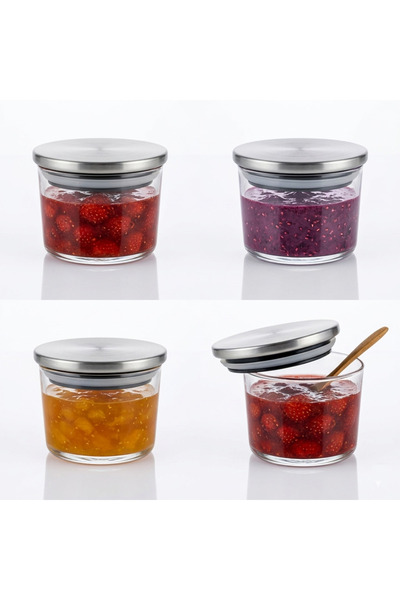 6-Piece Vacuum Metal Lid Glass Breakfast Bowl/Sauce Bowl/Storage Container 240 ml