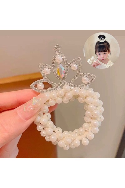 synshop Balerin Kore Lolita Tarzı İnci İncili Prenses Topuz Taç Lastik Doğum ...