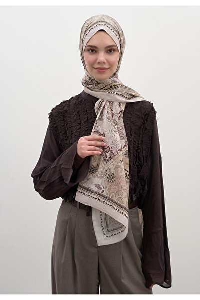 Freshscarfs Bej Arıane Desen Şal