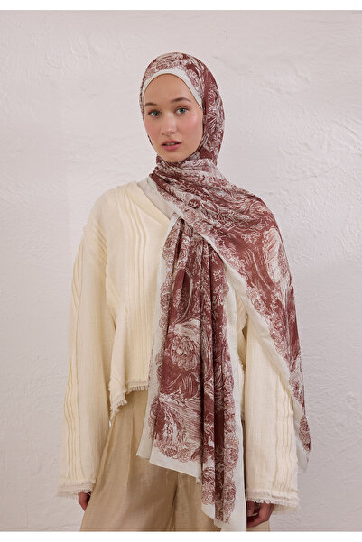 Freshscarfs Secret Elegance Desen Rami Şal Ağaç Kabuğu
