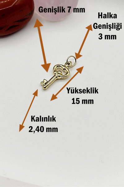 DİAMİNE PIRLANTA 14 Ayar Altın Mini Anahtar Kolye Ucu