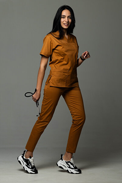 OEM Costum medical FLEXI COTTON STRETCH pentru femei, caramel