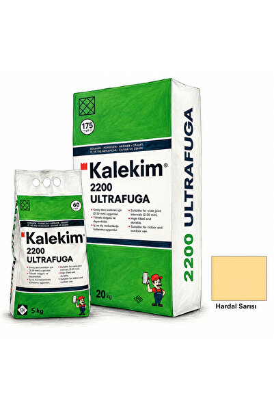 Kalekim Hardal Sarı Renk Derz 2200 ULTRA FUGA Silikon Katkılı, Yüksek Perform...