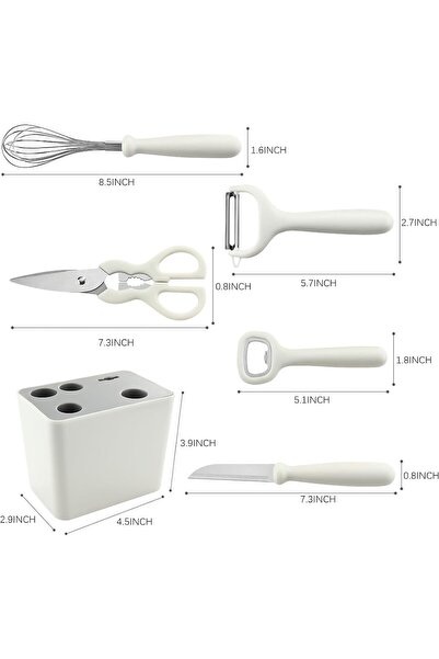 Arabest 6-Piece Multi-Functional Kitchen Tool Set, with Storage Stand, Fruit ...