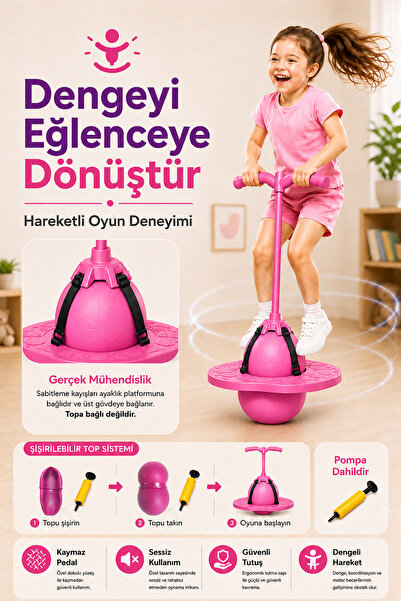 indirimsevinci Zıp Zıp Top Çocuk Zıplama Oyuncağı Denge Koordinasyon Aktivite...