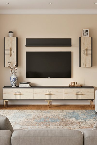 cnyr TVR1815AT - İDA TVR180 ÜNİTESİ TAKIM ANTRASİT - TRAVERTEN 180CM
