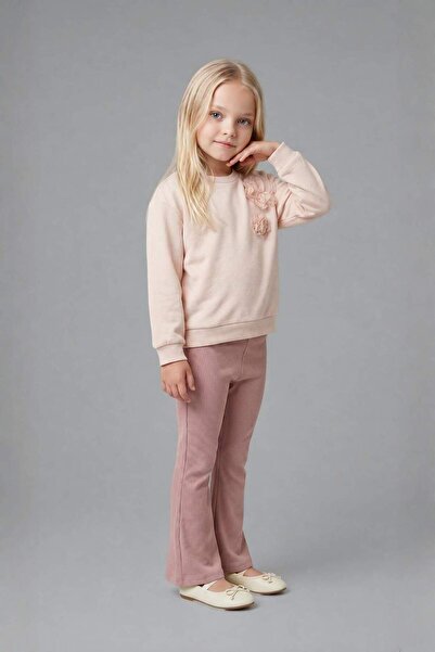 DeFacto Çiçekli Sweatshırt Tayt 2'li Takım Kız Bebek G8732A526SP