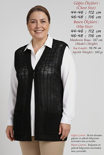 Elvin Knitwear Plus Size Women's Steel Mesh Openwork Seasonal Spring Mother's...