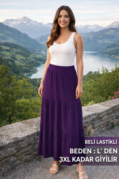 ARG etek mürdüm 1 adet beli lastikli üç kat kaliteli kullanışlı güzel
