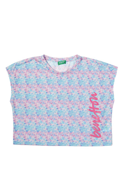 Benetton Girl's Turquoise T-Shirt Bnt-G21257