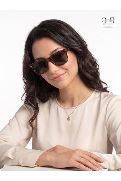 QnQ Lia Brown Unisex Sunglasses Trend Current Model
