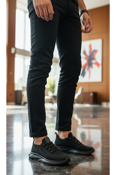 FORE SPORT Casual Lace-Up Knitwear Mesh Men's Sports Shoes