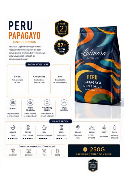 Lalinora Coffee Co مجموعة تذوق القهوة الأساسية المفلترة إسبريسو مكونة من 3 قطع - بيرو - كولومبيا - غواتيمالا - منشأ واحد 750 جرام