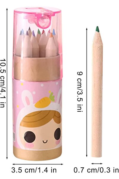 Arabest 7-Piece Mini Colored Pencils Set with Sharpener, Portable Pencil Tube...