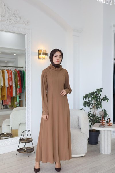 MissWhence Sleeve Zipper Detailed Dress 38803