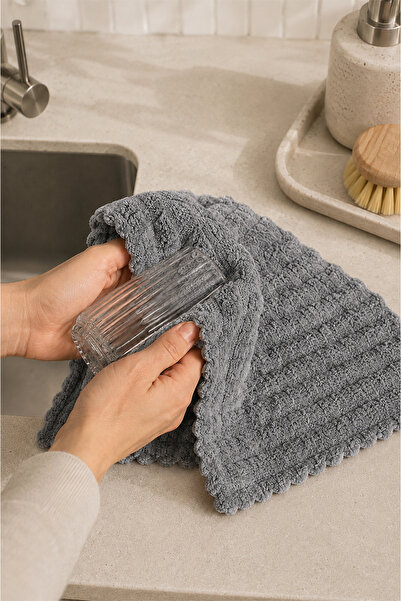 Miss Clean ( 3 ADET ) Yüksek Emici Puf Dokulu Temizlik Bezi 30x30 cm Mutfak ve Banyo İçin