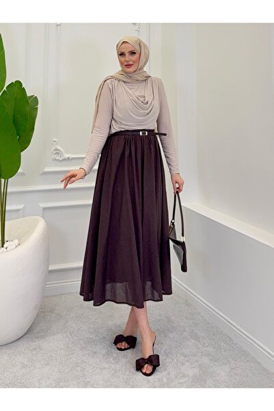 ALLİNOFFİCİAL Voile Skirt Brown