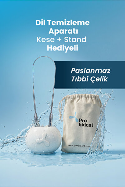 Probident Dil Temizleme Aparatı / Dil Sıyırıcı Kese + Stand Hediyeli
