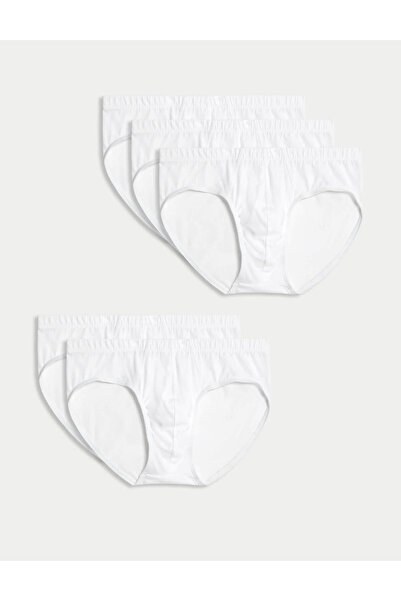 Marks & Spencer Saf Pamuklu 5'li Cool & Fresh™ Slip Külot Seti