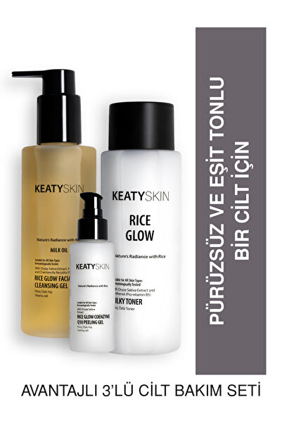 KEATY Cilt Pürüzlerini Giderme Seti | Yüz Yıkama Jeli 200Ml + Milky Toner 200...