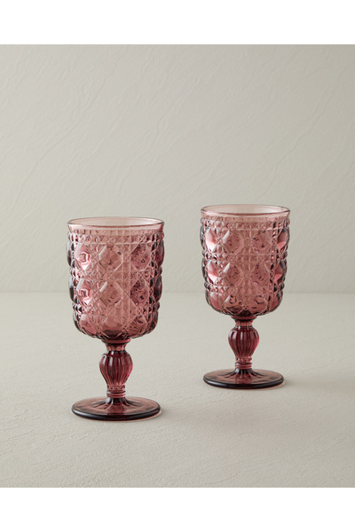 English Home Crysta Cam 2'li Kadeh 250 ml Pembe