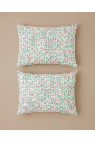 English Home Bloom Crest Kolay Ütülenir 2'li Yastık Kılıfı 50x70 cm Yeşil