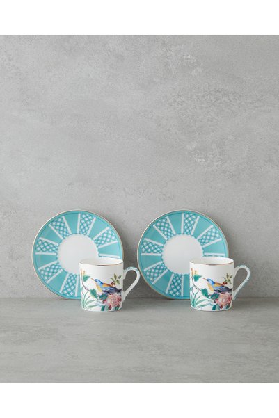 English Home Freesia New Bone China 4 Parça 2 Kişilik Kahve Fincan Takımı 90 ml Mavi