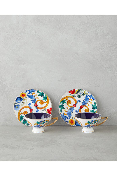 English Home Azalia New Bone China 4 Parça 2 Kişilik Kahve Fincan Takımı 90 ml Renkli