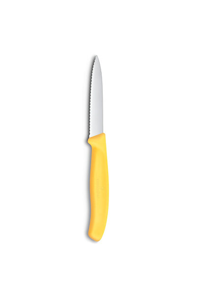 Victorinox 6.7638.C1 Paslanmaz Çelik Tırtıklı Soyma Bıçak 8 cm Sarı