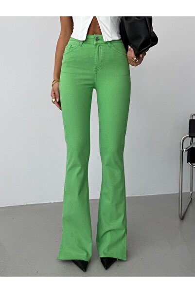 HerTon Women's High Waist Slit Spanish Flare Pants