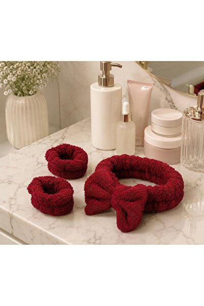 GA Gleam Atelier Peluş Bileklik + Makyaj / Spa / Saç Bakım Bandı Seti