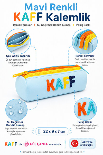 KAFF 01109 Ice Blue Trei ochi Culoare Fermoar Impermeabil Bondit Fabric Plush...
