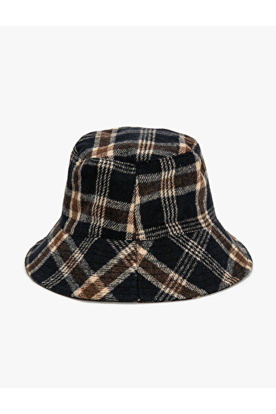 Koton Bucket Hat Plaid Patterned