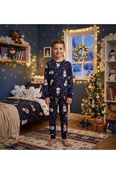 Pajama Shop Devojčin 100% pamuk komad Pamučni džersej tkanina tamnoplavi snje...