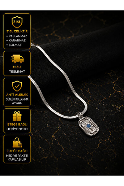 PURE BERRY İTALYAN GÜMÜŞ PUSULA %100 ÇELİK KARARMAZ GÜMÜŞ KOLYE