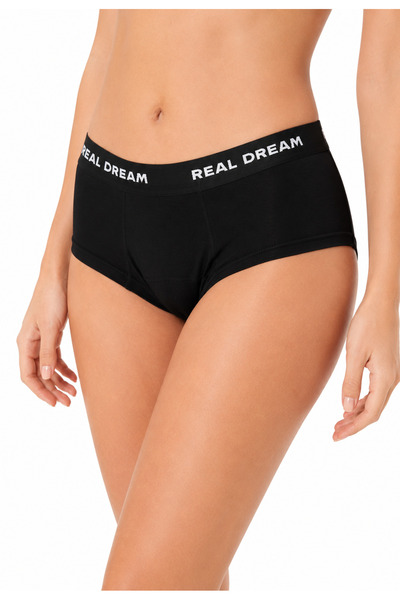 REAL DREAM Kadın Hipster Siyah Külot – Günlük Konfor ve Yumuşak Pamuklu İç Giyim