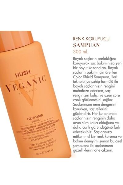 HUSH Veganic Color Shield Boyalı Saçlar İçin Renk Koruyucu Şampuan 300 ml