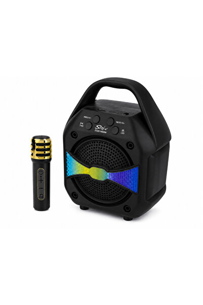 GENERAL Black Bluetooth Speaker Portable Speaker with Wireless Microphone and...