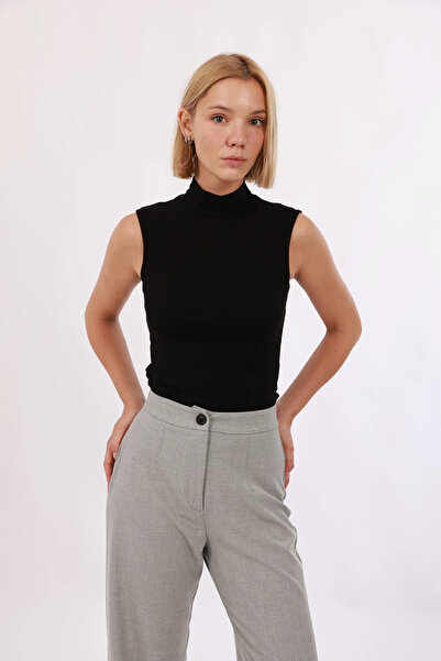 Yade Fashion Kadın Kolsuz Bluz – Siyah