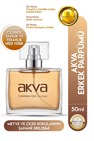 BioBellinda Akva Edp Freş Ve Benzersiz Bir Koku İçinl Erkek Parfüm 50 ml