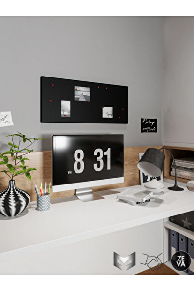 YİĞİT METAL Mıknatıslı Pano Siyah Ofis/Çalışma Odası İçin Mıknatıs Hediyeli M...