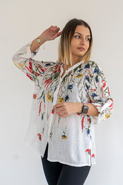 citycenterfashion Bluză cămașă cu mâneci pliate pentru femei cty-akc-uzd1 100...