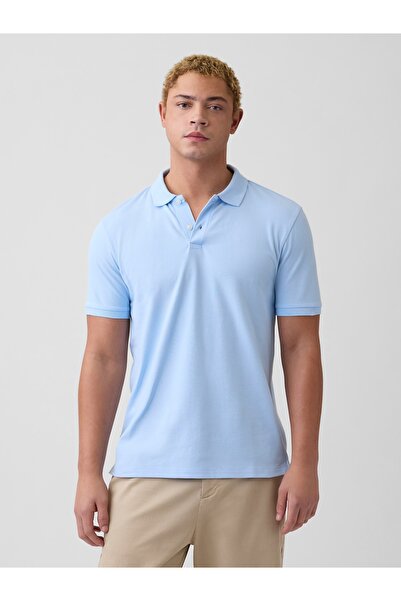 GAP Erkek Açık Mavi Pique Polo Yaka T-Shirt